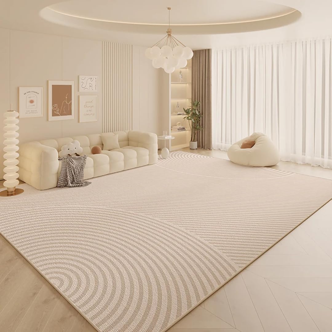 Tapis de salon de style crème grand tapis lavable pour chambre ado