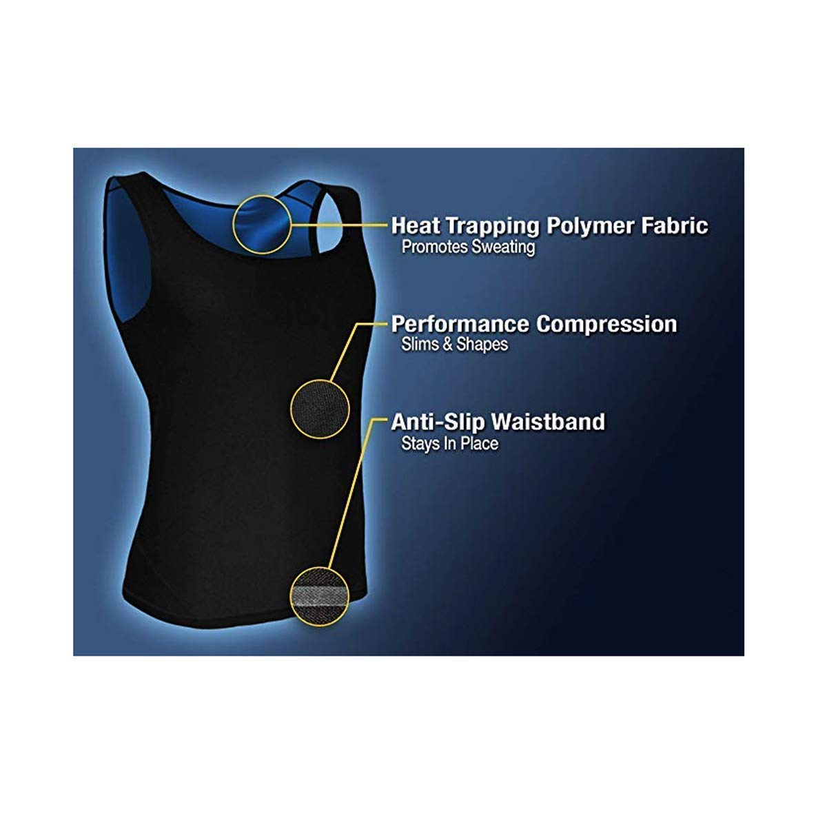 KGDA™ Sweat Shapewear Vest Belt,Polymer Shapewear, Workout Tank top for Weight Loss Waist Slim Trimmer Tummy Body Body Slimming, hot Belly Burner, Sauna, Trainer Tucker for Men