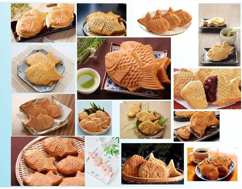 Taiyaki Maker 3PCS Fish Shaped Waffle Maker Machine 1400W Ice Cream Taiyaki Maker Non-stick Coating Electric