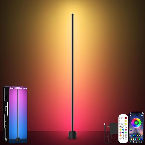 Tyute Corner Floor Lamp, RGB LED Lamp with Smart App