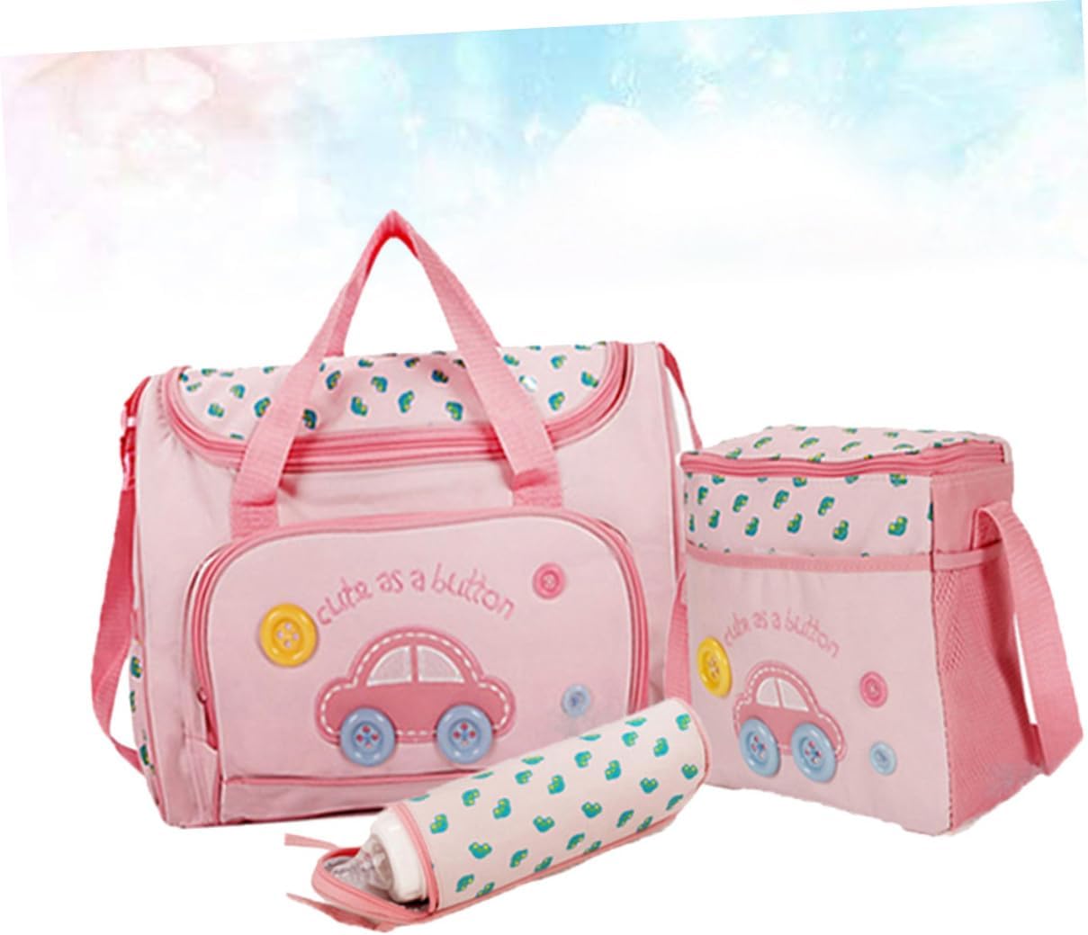 Diaper Bag Tote Set Multi-function Bag Changing Pad Nursing Pouch for Travel