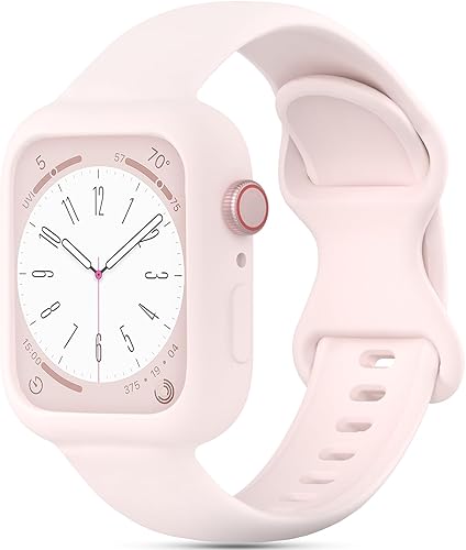 Miniatura 1 de Correas de silicona con funda protectora compatible con Apple Watch Band de 1.496 in, 1.575 in, 1.614 in, 1.654 in, 1.732 in, 1.772 in, correa