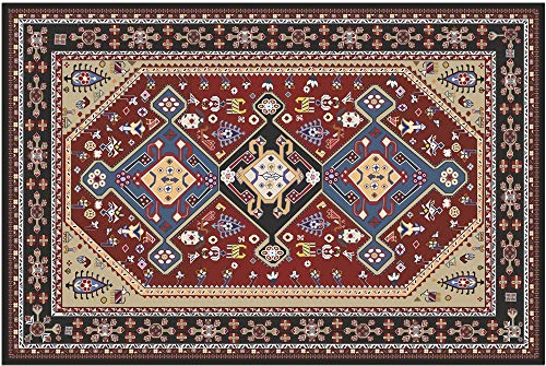 Fußmatte für innen als waschbare Motiv Tür-Matte - 40x60 cm Fußabtreter Perser rot Vintage als...