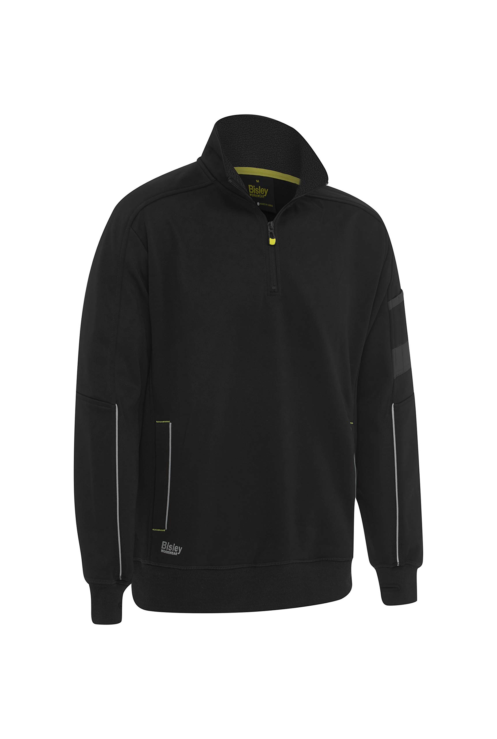 Bisley Workwear UKK6924_BBLK Flex & Move Fleece Pullover With Sherpa Lining-Black, Small
