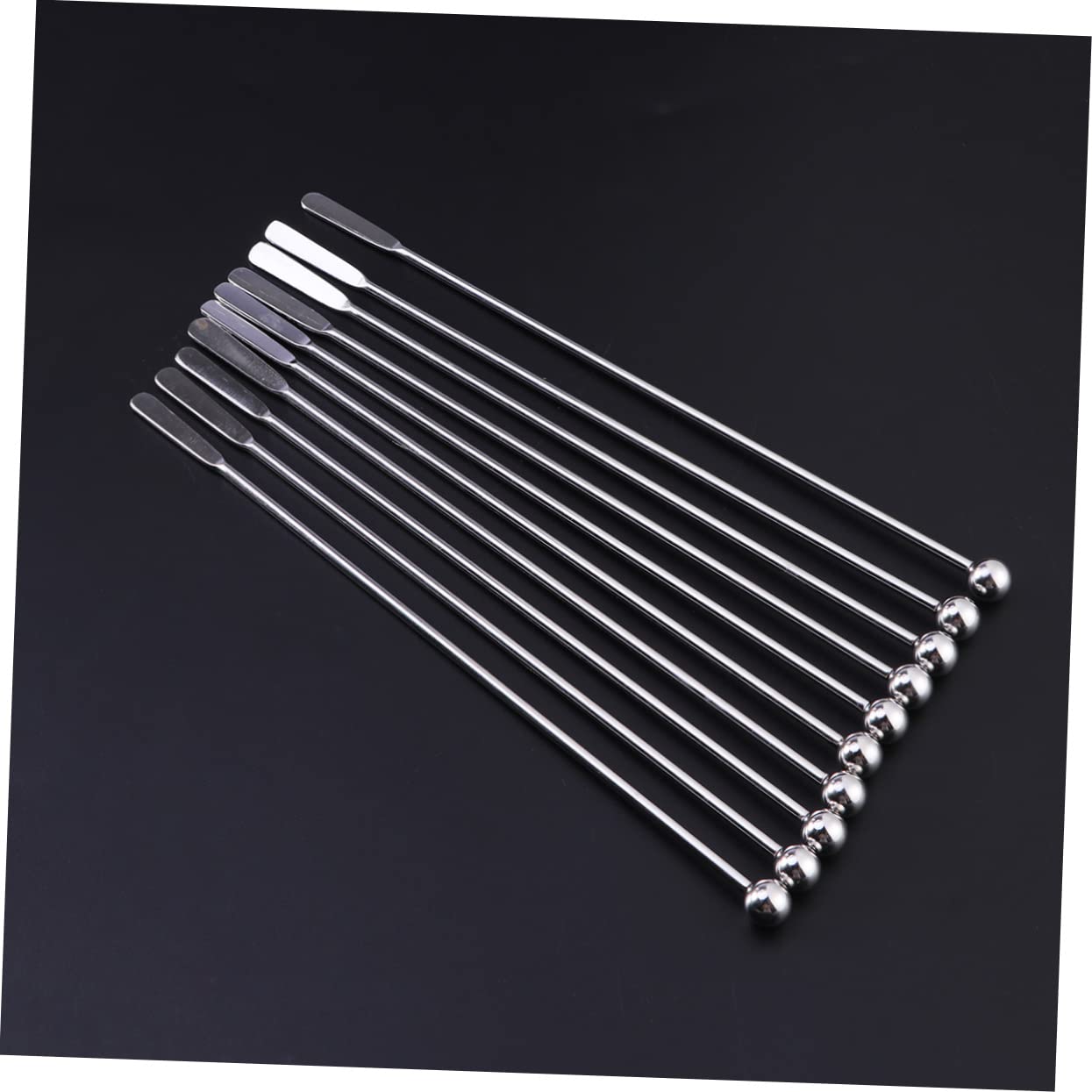 Ciieeo 15 Set Bere Mescolare Durevole Scelta Del Cocktail Arredamento Del Caffè Agitatore A Paletta Bere Un Bastoncino Porta Caffè Bastoncini Silver Riutilizzabile 10 Pezzi * 15