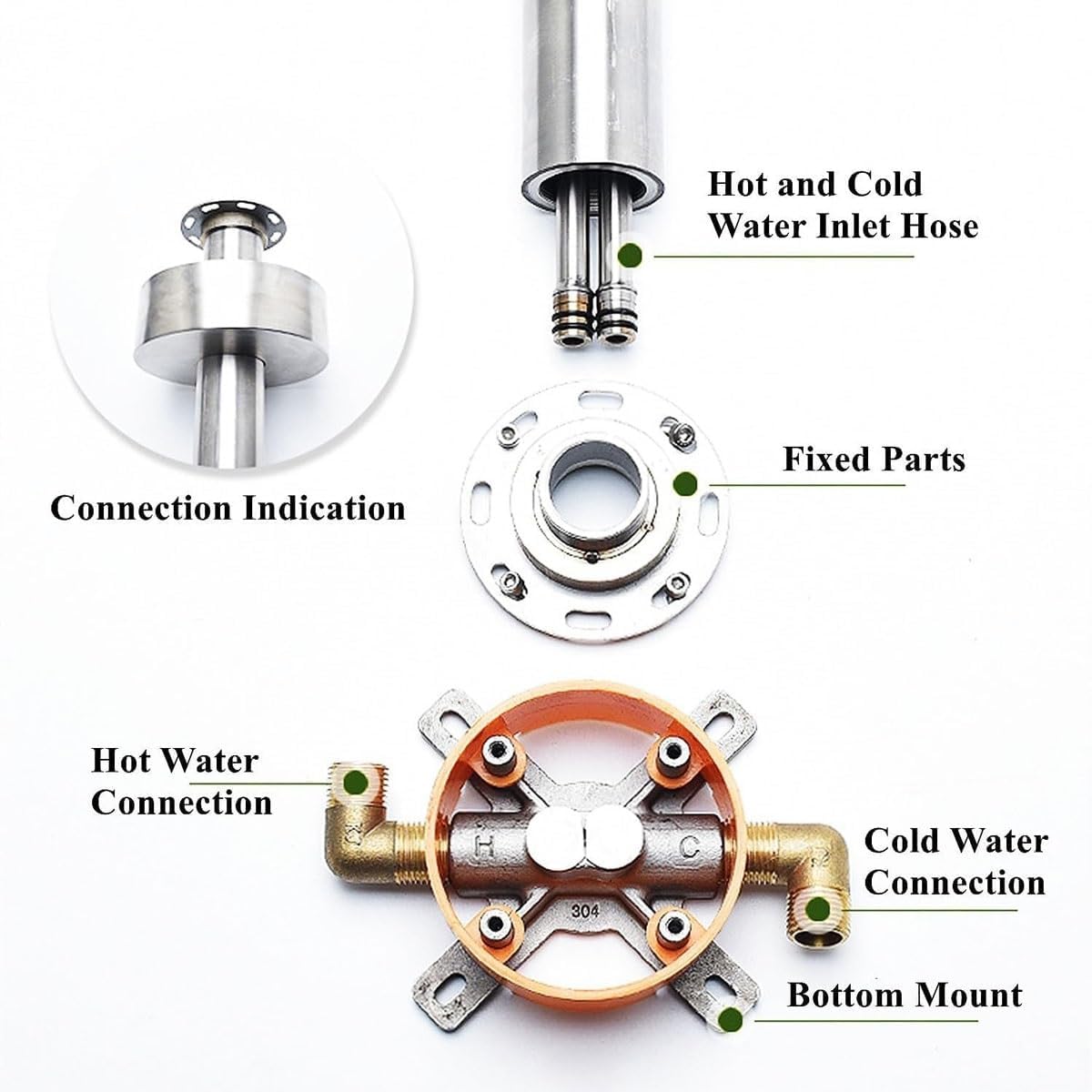 Freestanding Outdoor Shower Column Set,Stainless Steel Outside Standing Shower Fixtures with Shower Head & Handheld Spray,for Patio Swimming Pool Garden Backyard