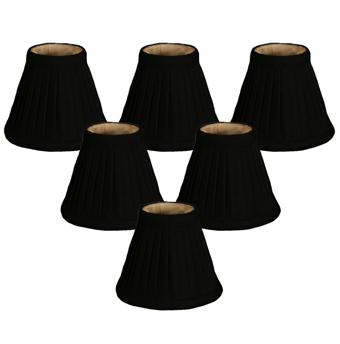 Abat-jour lustre plissé noir Royal Designs lot de 6 taille 5 pour supprimer l'éblouissement des ampoules