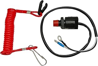 6E9-82575 Universal Kill Stop Switch and Lanyard Replace Yamaha Outboard 6 8 9.9 15 25 30 40 HP 2 Stroke 6E9-82575-02-00