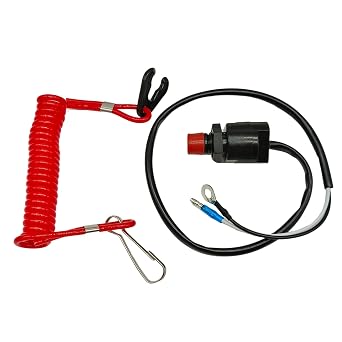 6E9-82575 Universal Kill Stop Switch and Lanyard Replace Yamaha Outboard 6 8 9.9 15 25 30 40 HP 2 Stroke 6E9-82575-02-00