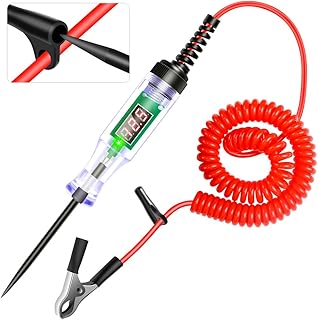 Vehicles Automotive Circuits Voltage Tester Pen Measurement Range DC 3.0V~DC 80.0V Resolution 0.1V with 3-digits Displaying and Overload Prompting for Cars Trucks Motorbikes Electric Bicycles