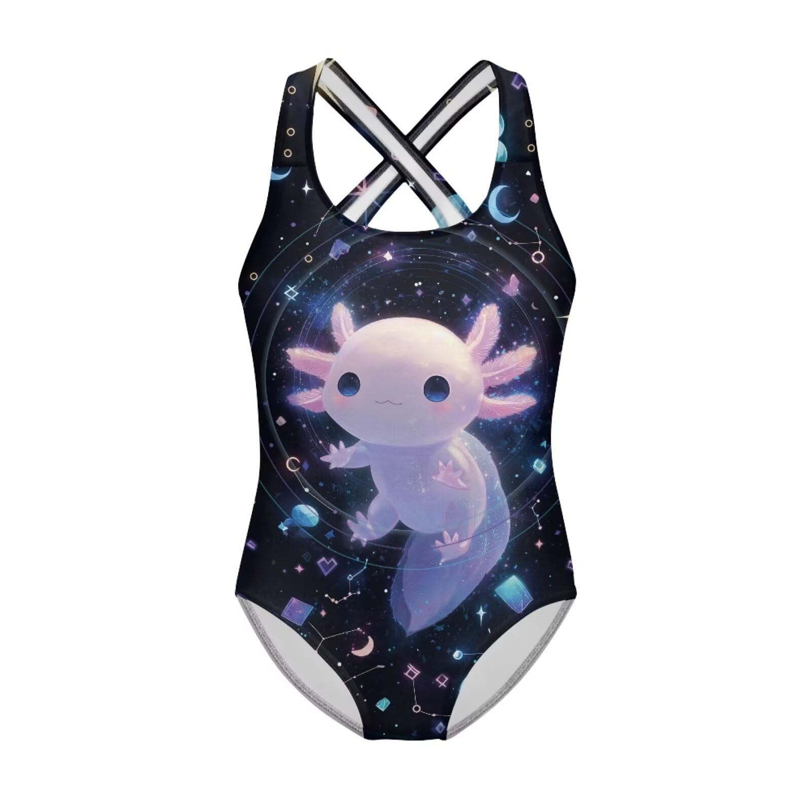 Xpyiqun Swimsuit for Girls One Piece Bathing Suits Size 5-14 Sleeveless Swimwear Cross Shoulder Strap Swimming Wear
