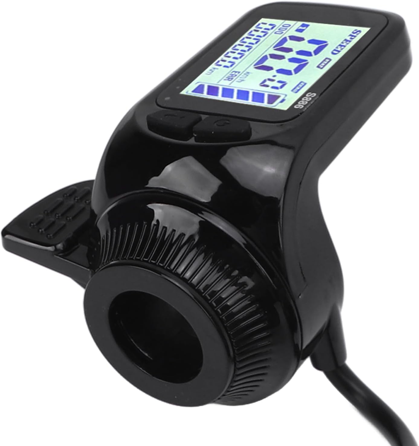 Electric Bicycle LCD Display Thumb Throttle, ABS Material Universal Handle Diameter, 2-in-1 Speed Meter and Accelerator for E-Bikes and Scooters