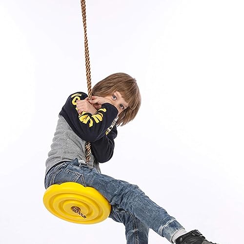 Miniatura 5 de Sutekus Daisy Disc Tree - Asiento de columpio con cuerda de plástico para patio trasero al aire libre (azul)