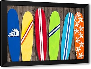 ArtDirect Surf Boards For Rent Custom Framed Art Print Giclee Print or Canvas Options with Various Sizes and Customization by DeRice, Julie