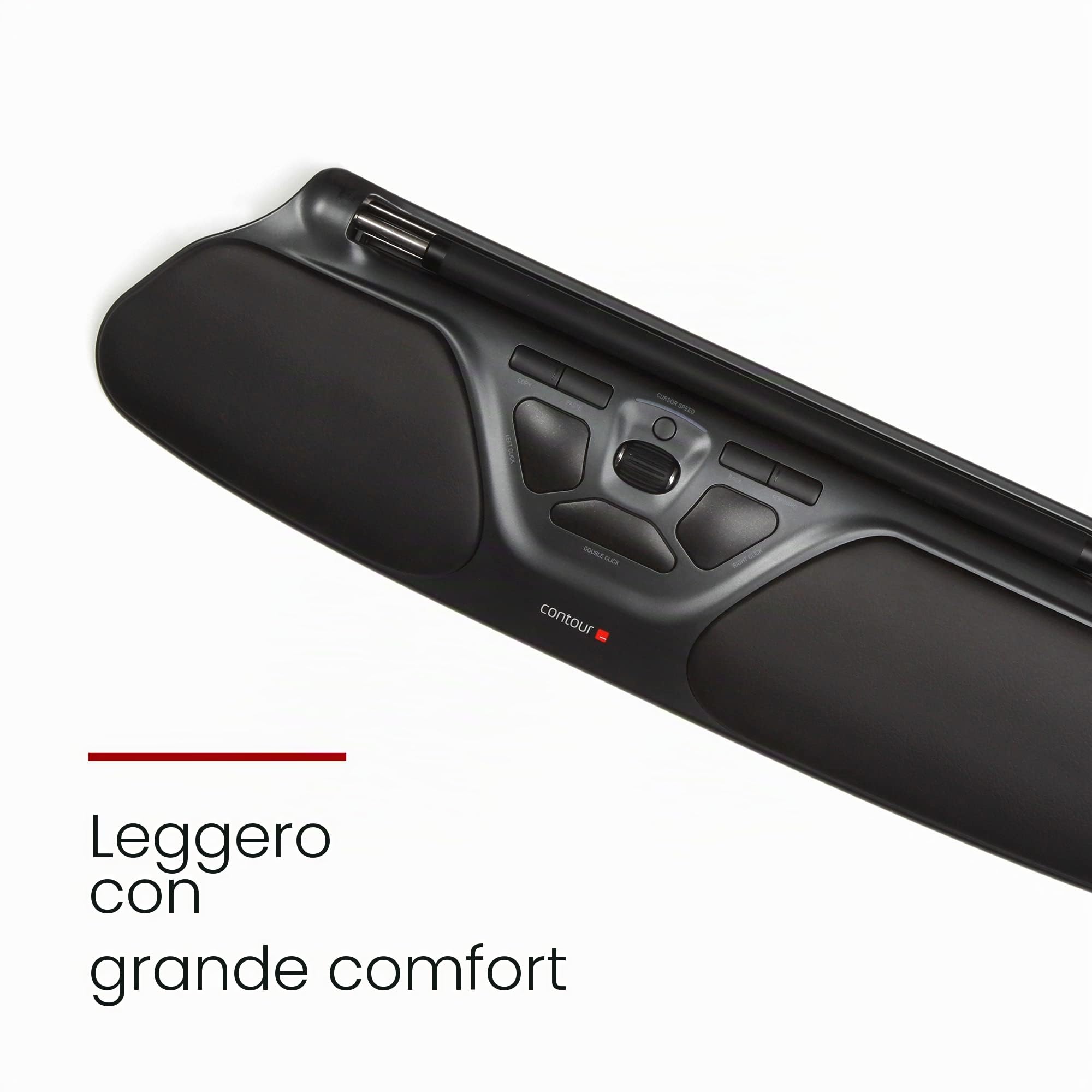 Contour RollerMouse Pro3 Mouse ergonomico RSI, Tunnel Carpale Dolore alla Spalla, Non raggiunge, non impugna, non affatica, Scorciatoie personalizzabili, velocità regolabile, USB con cavo Mac e PC