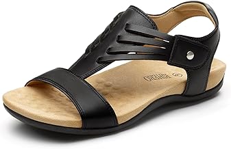 Rihero Women's Orthopedic Arch Support Sandals Orthotic Comfortable Casual Flat Sandals for Summer Beach Walking