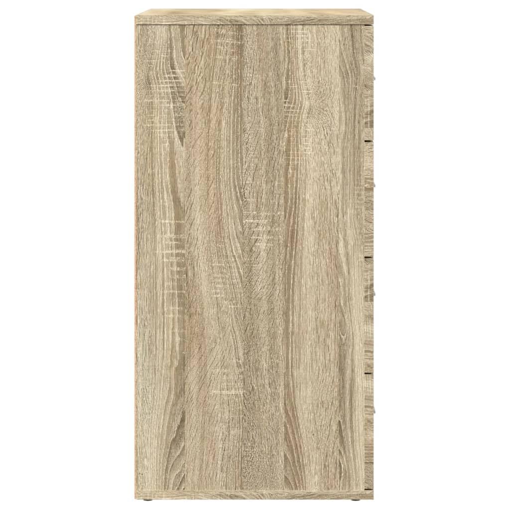 Générique 3-częściowy bufet dębowy Sonoma, wytrzymały mebel do przechowywania z praktyczną przestrzenią do przechowywania czasopism, książek i pilotów, przestronny blat
