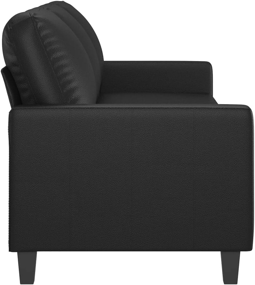 3-Seater Sofa Black Living Room Furniture