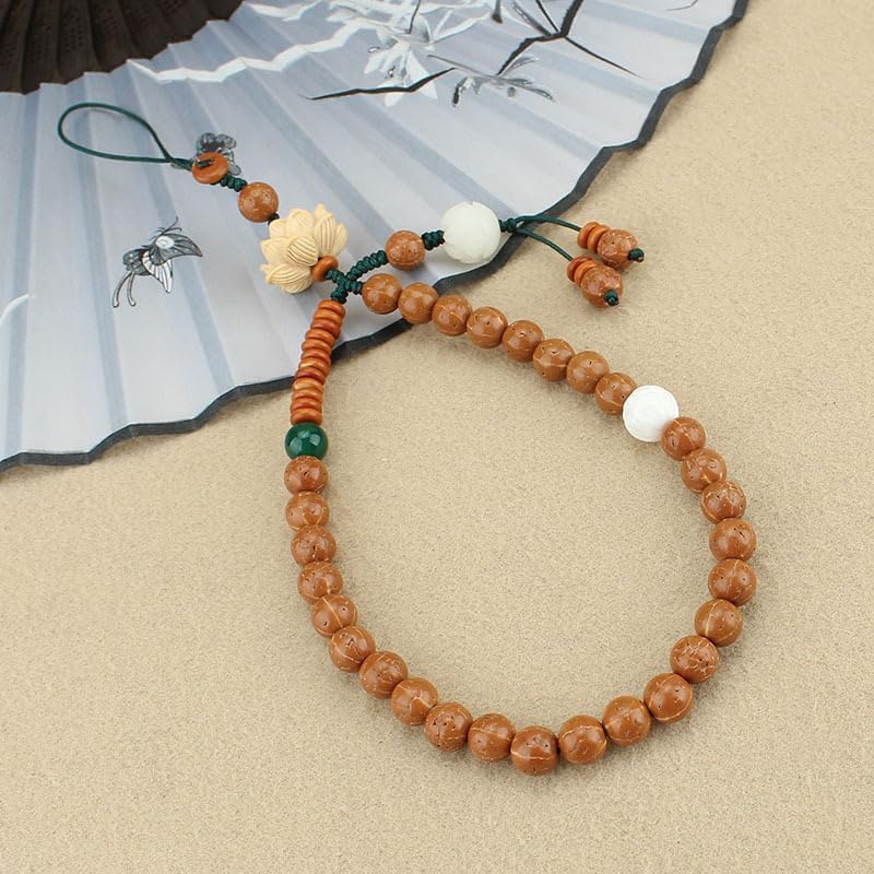 Mascot pendant Men's and Women's Wear Accessories 中国风手机链挂绳金刚菩提根莲花手机挂绳男女短款手腕绳防丢挂饰 1Pcs(金刚菩提莲短款手机链)