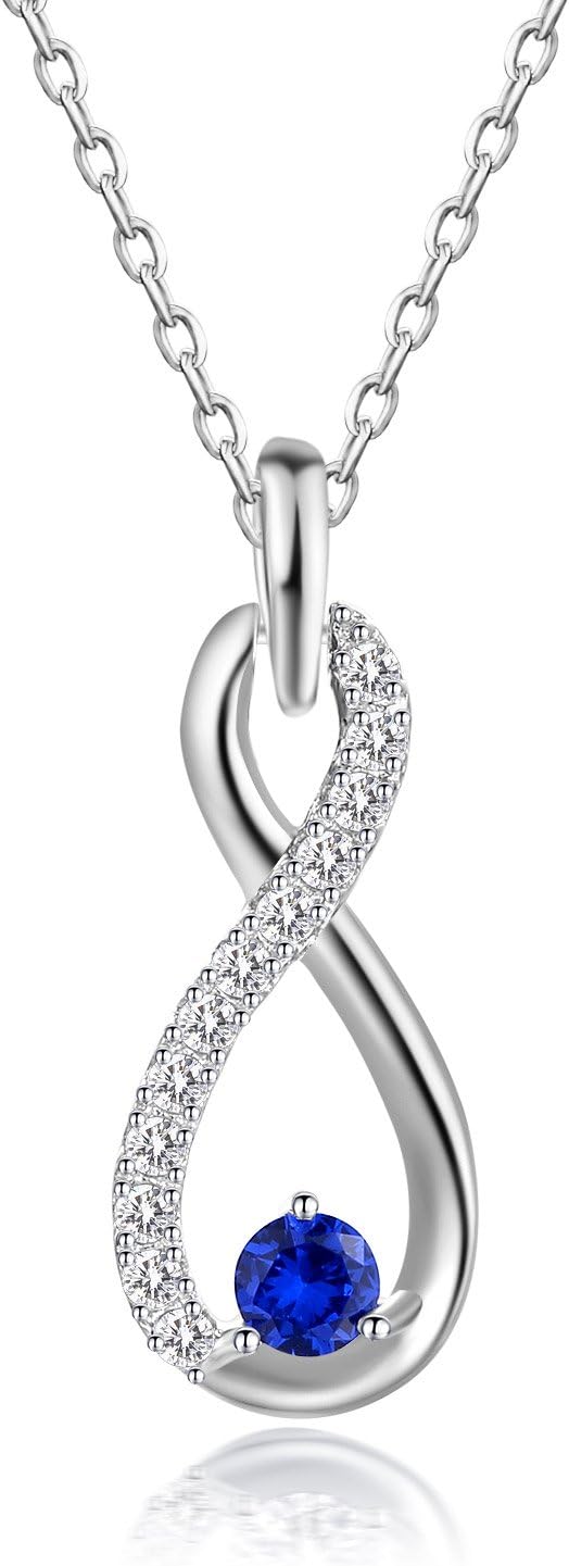 GuqiGuli Sterling Silver Necklace for Women and Girls in Infinity Box