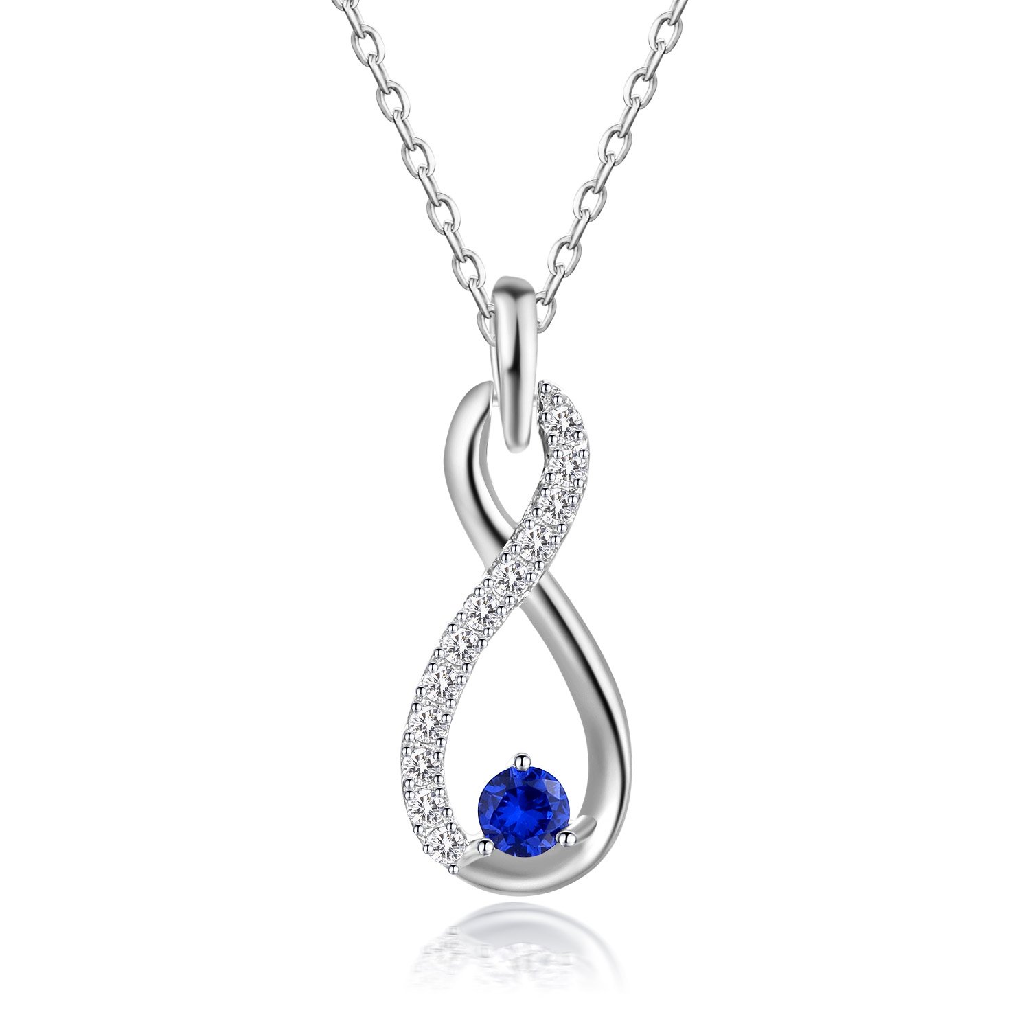 GuqiGuli Sterling Silver Necklace for Women and Girls in Infinity Box
