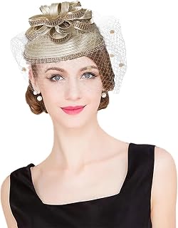 Women Veil Mesh Sweetheart Fascinator Hat Bride Wedding Hair Accessory with Clip Rhinestone Cocktail Party Hat