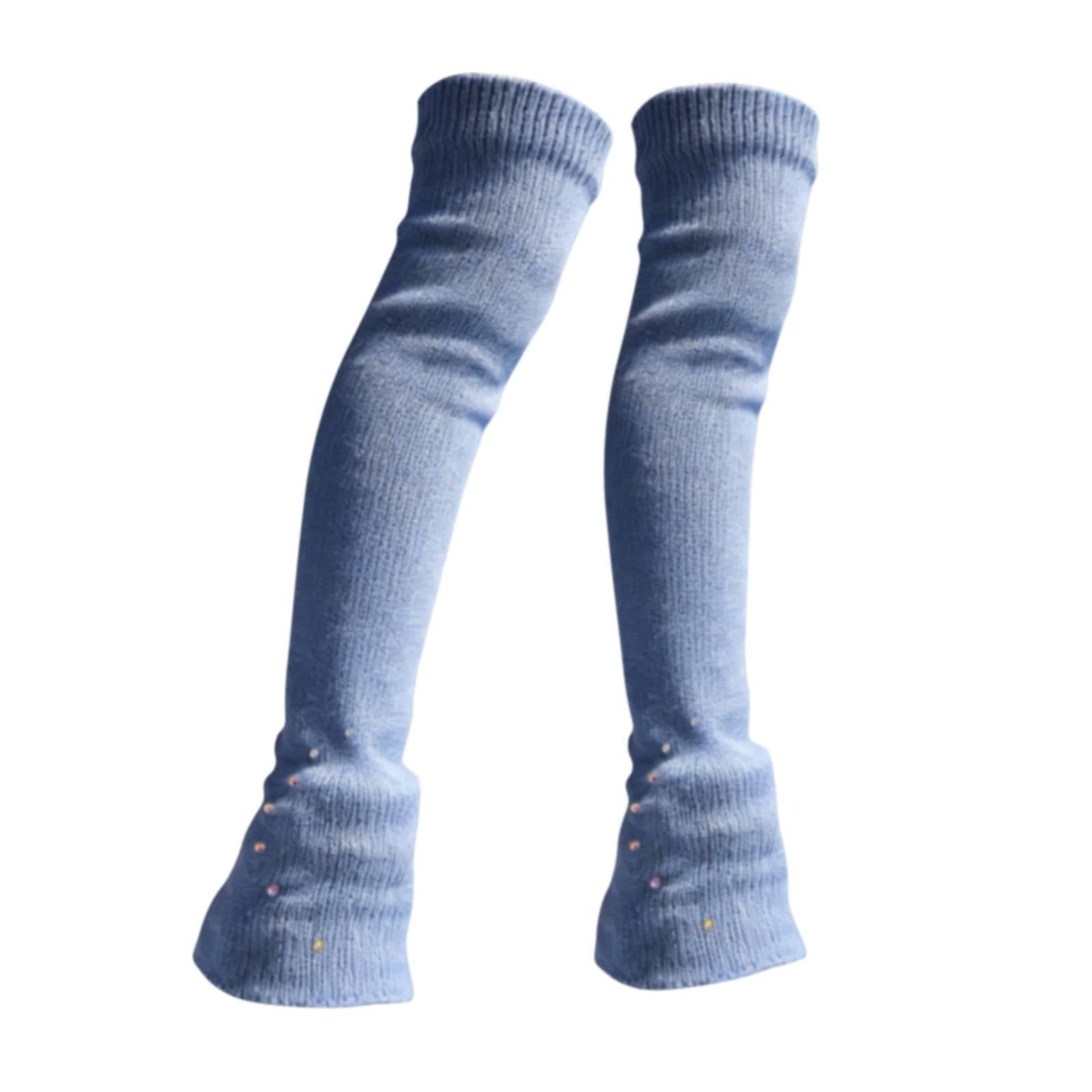 Calze Lunghe Senza Piede per Pattinaggio Su Ghiaccio, Scaldamuscoli in Maglia, Copriscarpe, Contro Il Freddo E Le Abrasioni