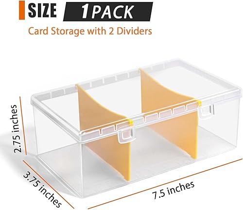 Miniatura 2 de Caja de almacenamiento de tarjetas coleccionables de plástico de 400 unidades con divisores, caja de almacenamiento de tarjetas de béisbol,