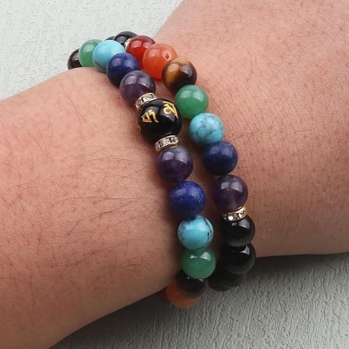 Miniatura 5 de KSQS Pulseras de chakras para mujer, pulsera de piedras preciosas curativas de yoga para la ansiedad, pulseras de equilibrio de energía de