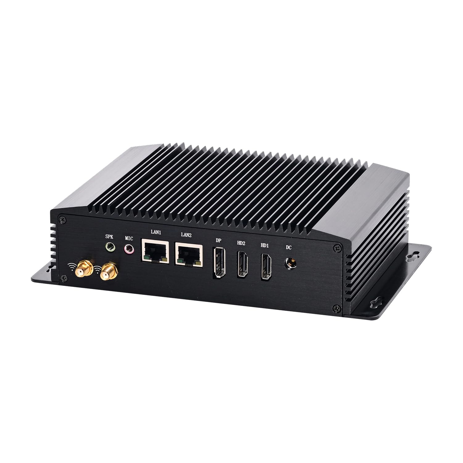 Fanless Industrial Computer, IPC, Mini PC, Windows 11 / Linux Ubuntu, Intel N100, IM12, AC WiFi, BT, 4 x USB, 2 COM, Dual LAN, DP, 2 x HDMI, 0 RAM, 0 Storage, Barebone No System