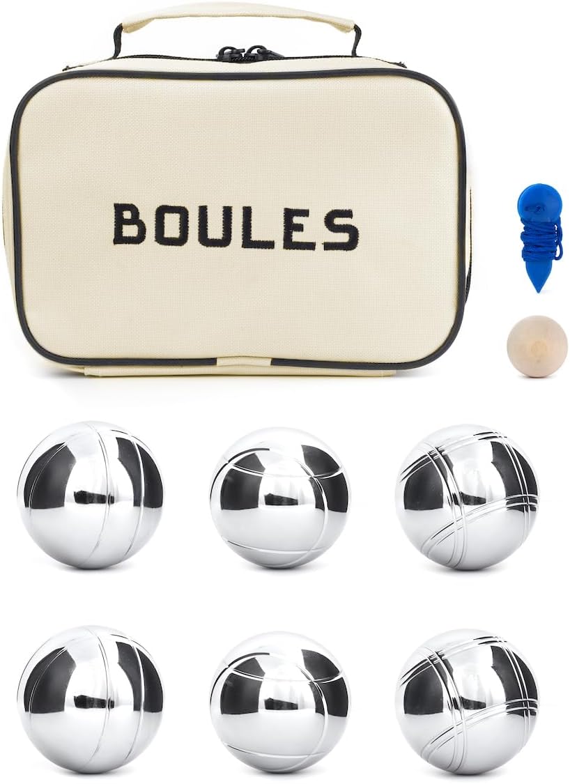 Boules Set Large Action Game, Outdoor, Beach, Lawn Backyard Family Party Games for Adults