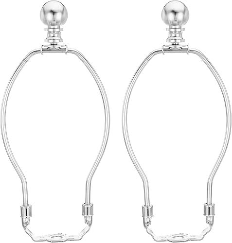 Miniatura 27 de PATIKIL Kit de arpa de lámpara de 6 pulgadas con remate, 2 juegos de soportes de pantalla de lámpara desmontable, accesorios de iluminación