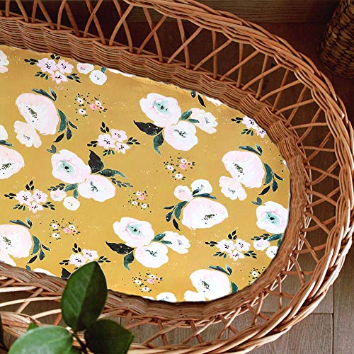 Image of Bassinet Sheet, Jersey Cotton for Baby Boy/Girl, Fitted Sheets Flexible for Most Bassinet Mattress