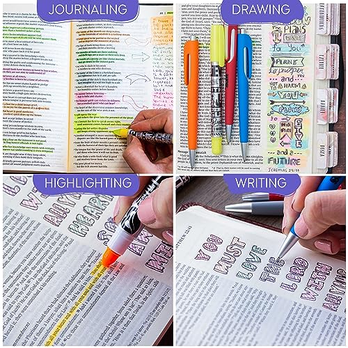 BLIEVE- Bible Study Kit With Gel Highlighters And Pens No Bleed Through, Amazing Bible Highlighter and Pens Fine Tip set Planner Supplies Gifts (10 Pack)