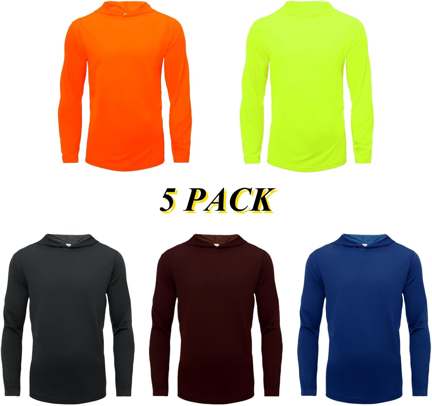 LeeHanTon Men UPF 50+ Sun Protection Hoodie Long Sleeve T Shirts Pack Quick Dry Shirt for Athletic Running Activewear Workout - Image 3