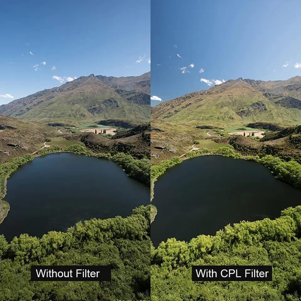 Image of GetZget Nd Filters Lens Compatible with oneplus12, iPhone 14 /15 pro & pro max, Xiaomi 14 Mobile Cover, DSLR Camera (CPL Filter, 58mm)