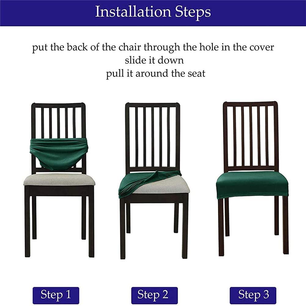Fundas de Asiento de Silla de Comedor de Terciopelo Fundas de Cojín Tapizadas para Silla Elástica Fundas de Asiento de Silla Súper Suave Protector para Cocina Hotel Boda