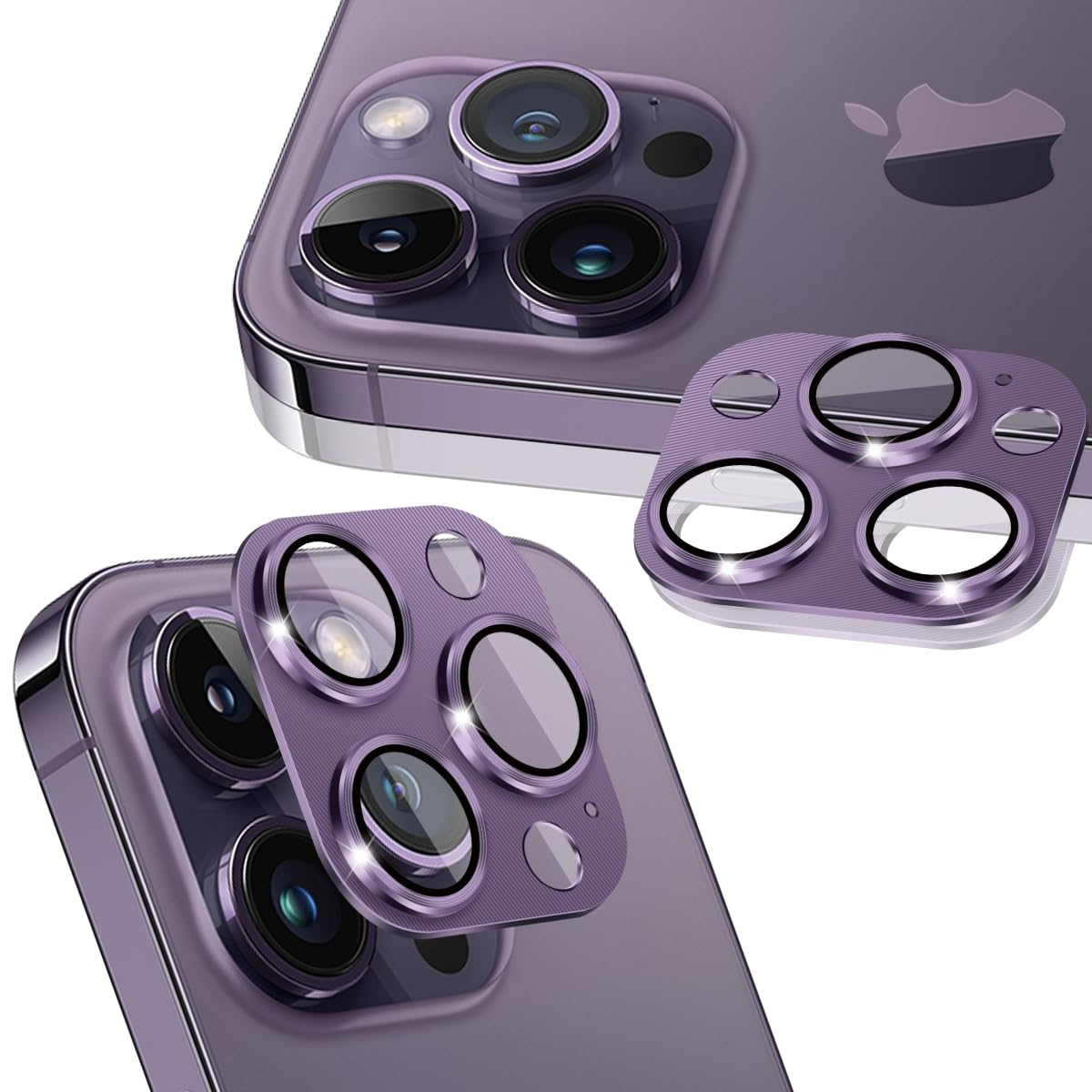 iPhone 14 ガラスフィルム 2枚 + カメラフィルム 2枚 【旭硝子素材 | 2+2枚iPhone 14 ガラスフィルム（２枚入り）＋ iPhone14 カメラフィルム（2枚入り）iPhone 14フィルム  全面保護フィルム 硬度9H 高透過率 飛散防止 強化ガラス 耐衝撃 液晶保護フィルム 指紋防止 気泡ゼロ 自動吸着 貼り付け簡単 iPhone14