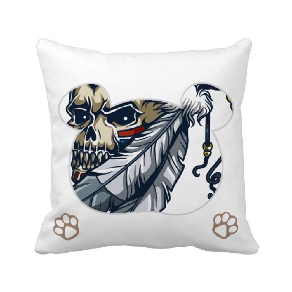 Housse de coussin motif squelette indien décoration canapé salon 45x45