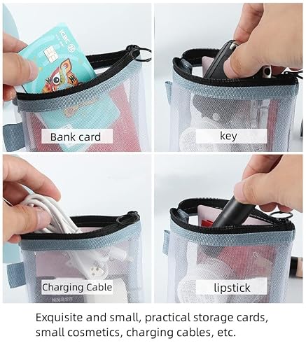 Tavbagvsk 2Pcs Mini Makeup Bag,Zipper Mesh Makeup Bags,Pocket Cosmetic Bag,Portable Small Make Up Bags For Women,Travel Cosmetic Bag Small Makeup Pouch,Mini Storage Bag For Coin,Lipstick,Jewelry #TOP3