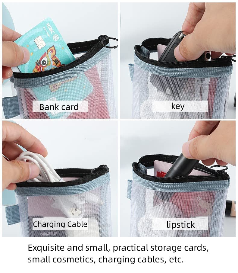2PCS Mini Makeup Bag,Zipper Mesh Bags,Portable Small Makeup Pouch for Women,Small Travel Cosmetic Bag,Mini storage bag for coin,lipstick,jewelry4