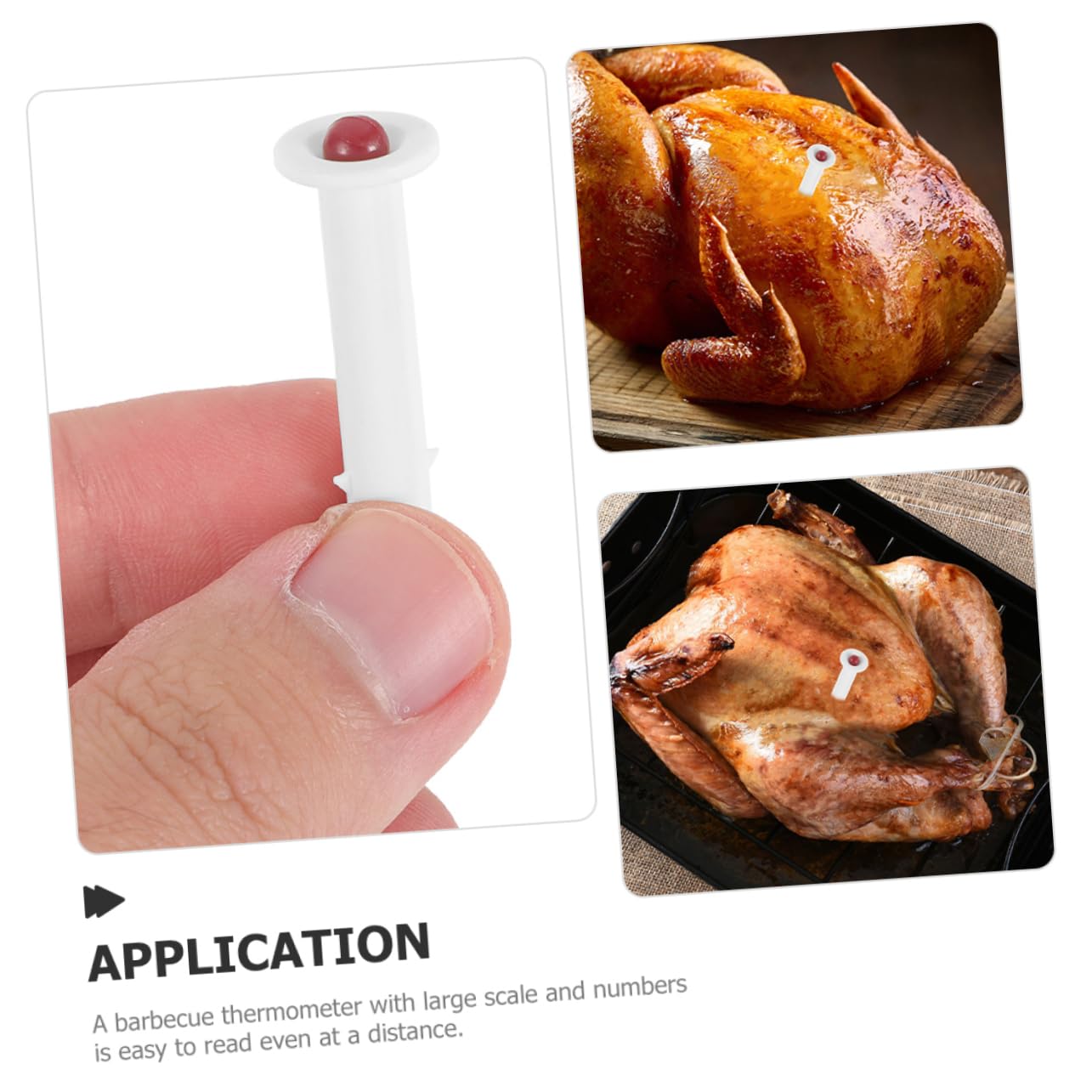 3pcs Pop Out Meat, Stainless Steel Temperature Indicator