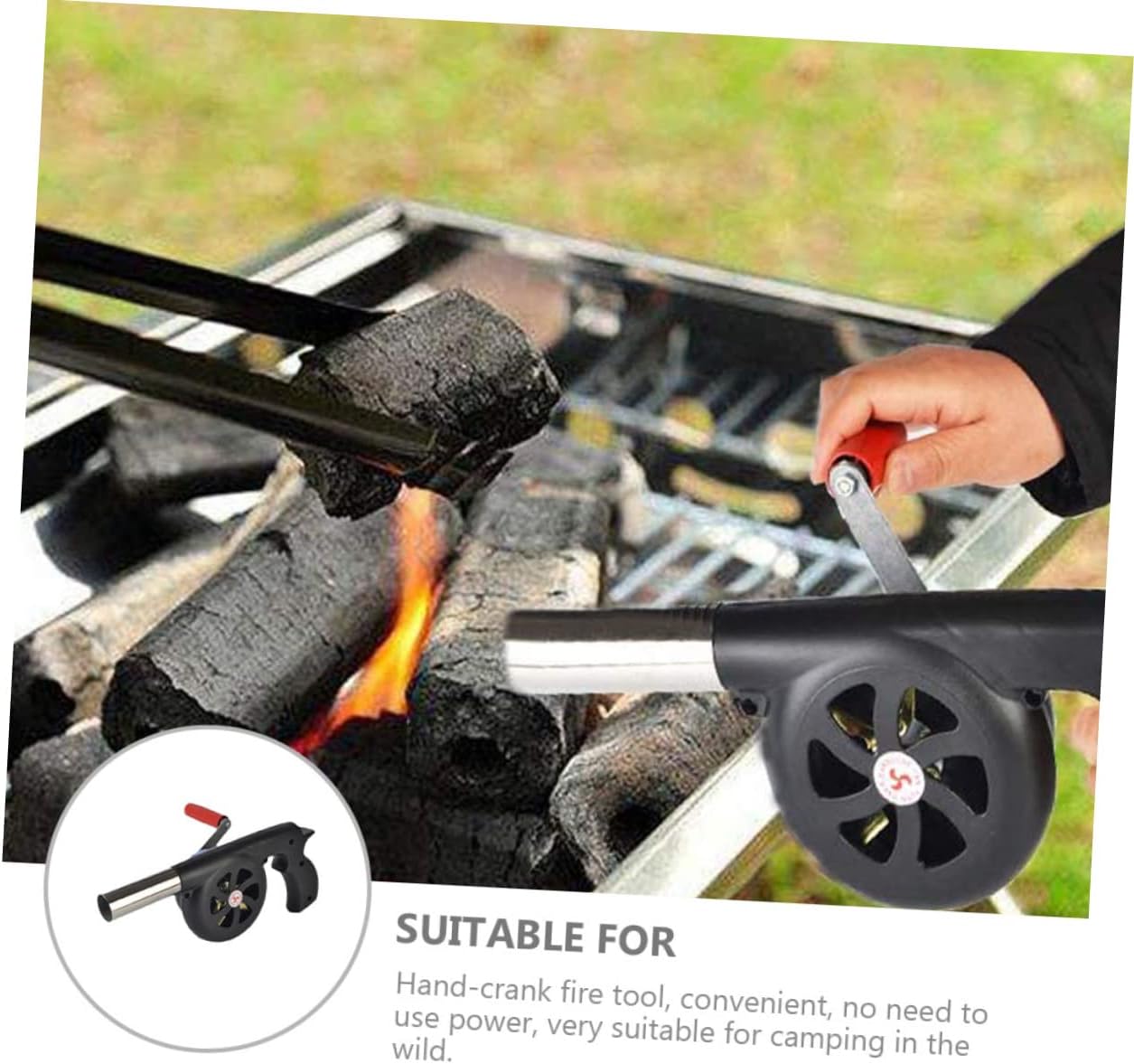 Hand-crank Barbecue Fan Fire Blower for Outdoor Camping