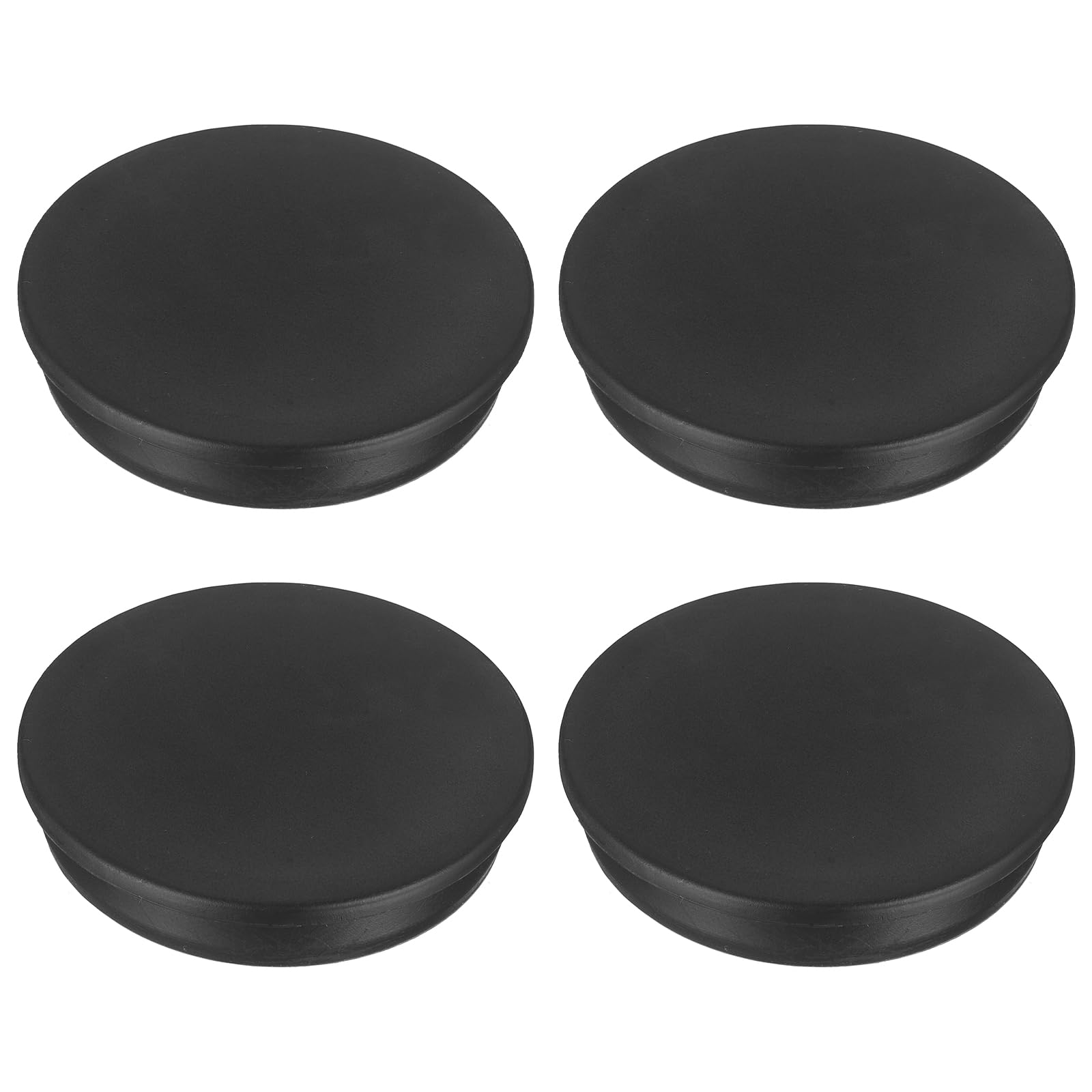 sourcing map 4pcs T-Shaped Silicone Plugs 76.3mm 3 Inch Dia Snap in Plug Hole Seal Cover Round Rubber Stopper for 75-76.3mm Holes Kitchen Rubber Bulkheads Waterproof Sealing, Black