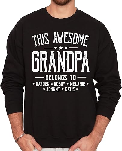 IZI POD - Camisa personalizada para el abuelo y papá, camisa personalizada con nombre para papá, nietos, Navidad, Día del Padre, abuelo, papá,