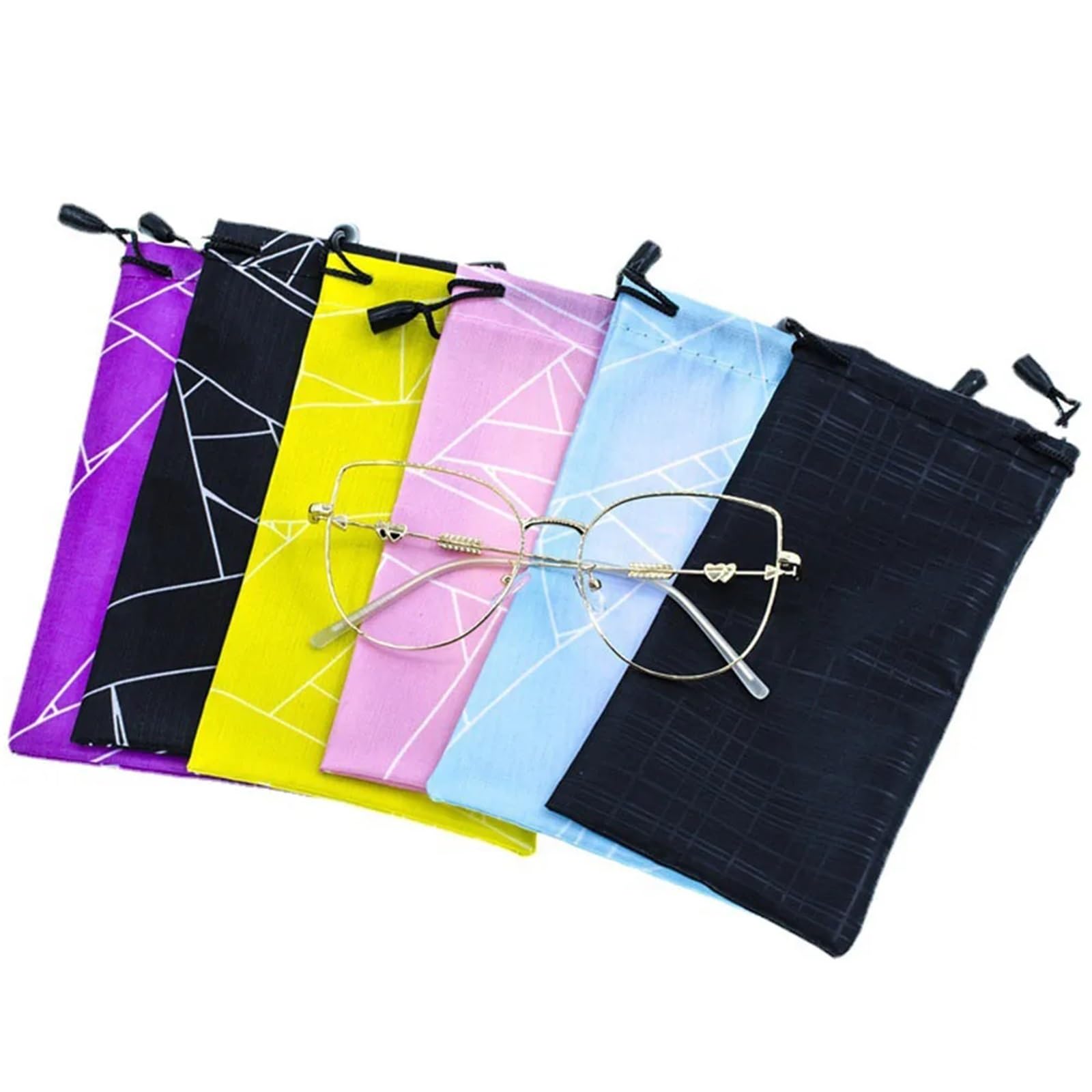 Custodia for occhiali Borsa in microfibra for la protezione degli Il tessuto for lenti ultra morbido previene graffi e sporco(Black)