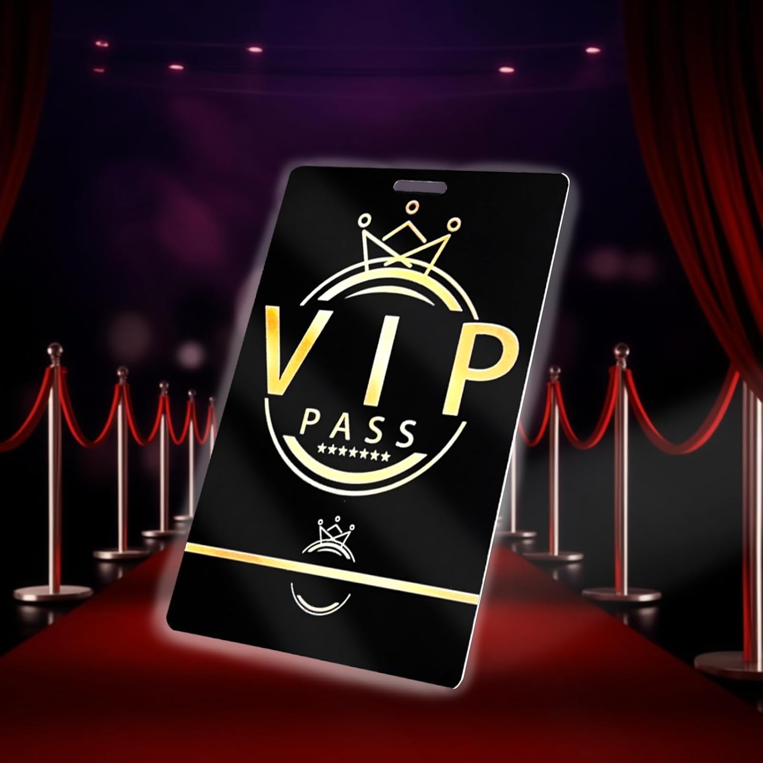 30 Sets PVC VIP Badge lanyards and Plastic Pass Cards,Perfect for Backstage Access,Breakaway Concerts, Parties, Birthdays, ensuring a and Functional Solution for Event Organizers.(Black, Gold) - Image 3