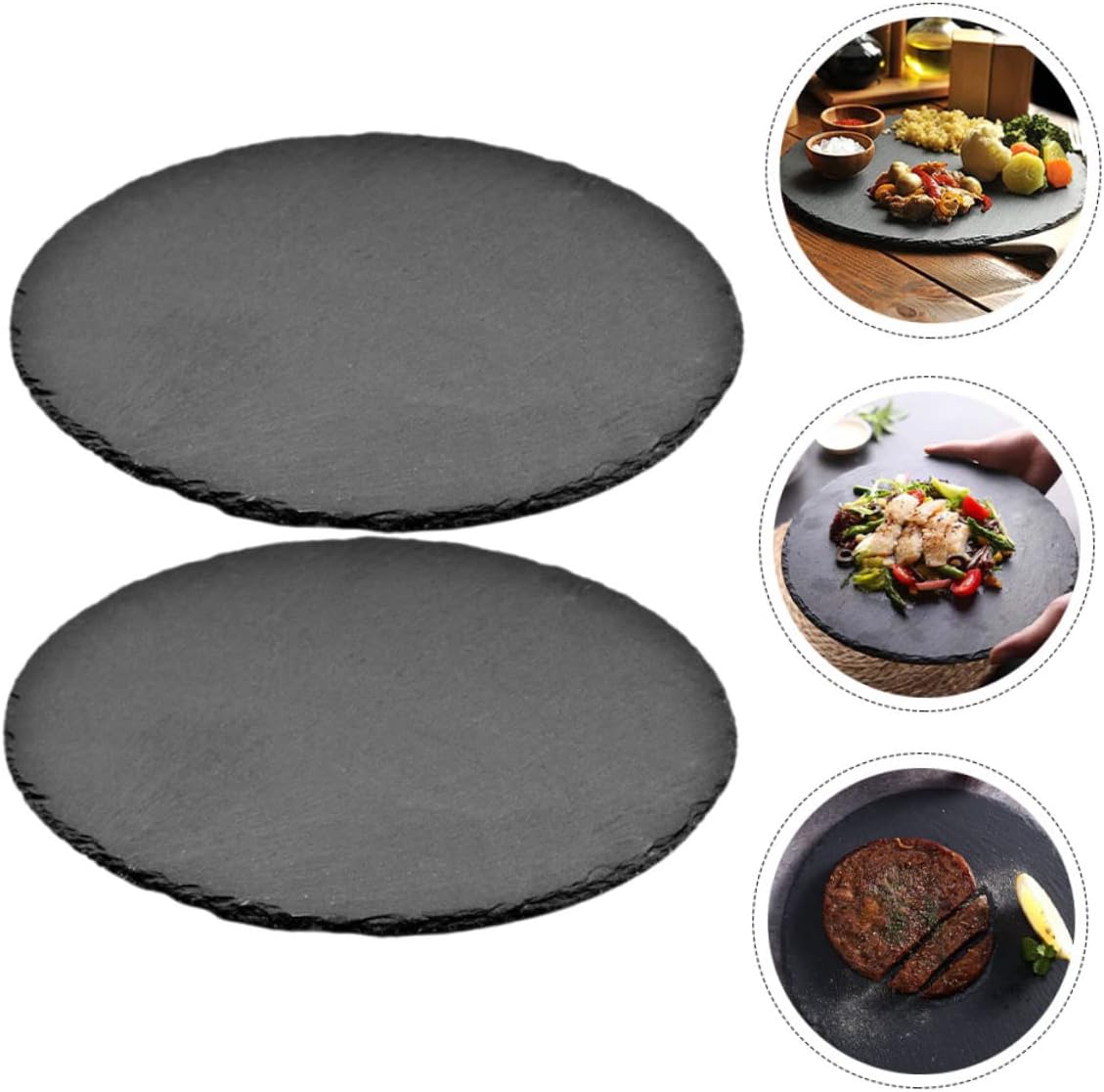 2Pcs Serving Tray Multi Function Food Display Plates for Bbq Dessert and Steak for Housewarmings and Entertaining