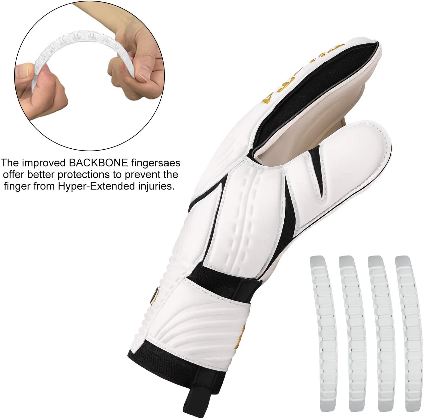 FitsT4 Goalie Goalkeeper Gloves with Fingersaves & Super Grip Palms Soccer Goalkeeper Gloves for Youth, Adult : Sports & Outdoors