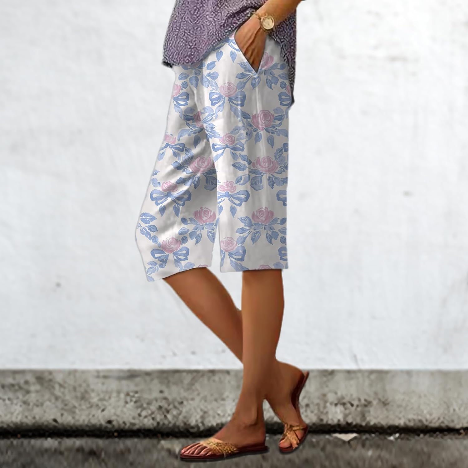 Spring Pants for Women 2025 Fashionable Business Casual Streetwear Mid Rise Breathable Bermuda Shorts - Image 2